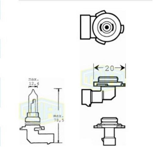 Лампа автомобільна Галогенна лампа для фари Trifa HB3 12V 65W (01623)