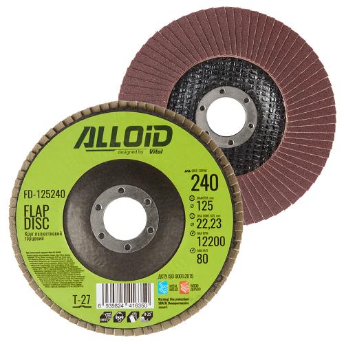 Круг лепестковый торцевой ALLOID 125 мм, зерно 240, T27
