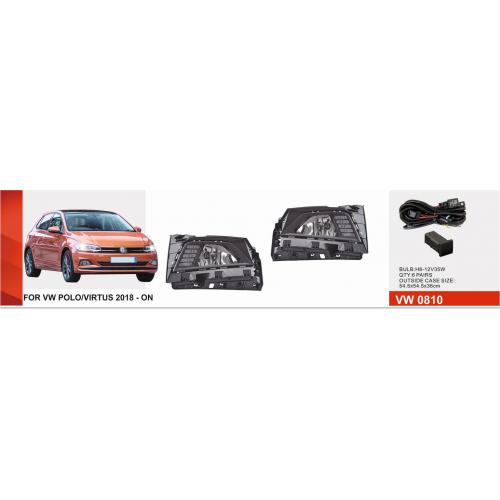 Фары доп.модель VW Polo 6 2017-21/VW-0810/H8-12V35W+LED-6W/6W/FOG+DRL+TURN/эл.проводка (VW-0810 3в1)