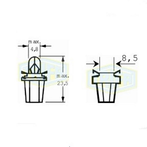 Лампа автомобільна з клиновидним цоколем Trifa 24V 1,2W BAX10d/B8,5d (02725)