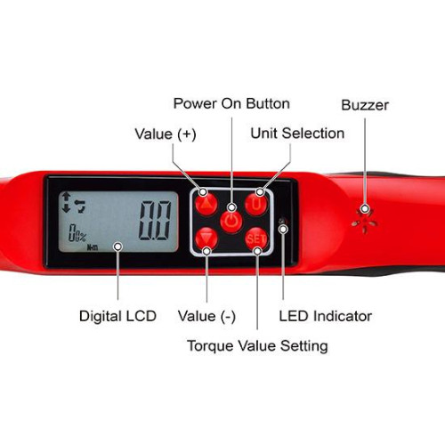 Ключ динамометрический цифровой 27-135Nm 3/8"x420mm TOPTUL DT-135B3