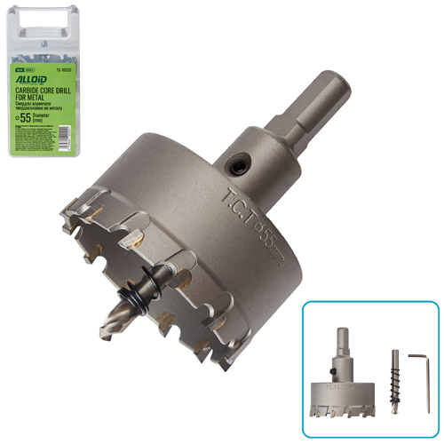 Свердло корончате твердосплавне по металу Alloid Base 55мм