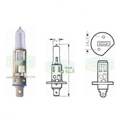 Лампа автомобільна Галогенна лампа для фари Trifa H1 12V 55W (01657)