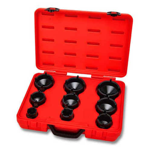 Набір головок для стопорних гайок із зовнішніми зубцями (KM4-KM12) 9 од. TOPTUL JGAI0901