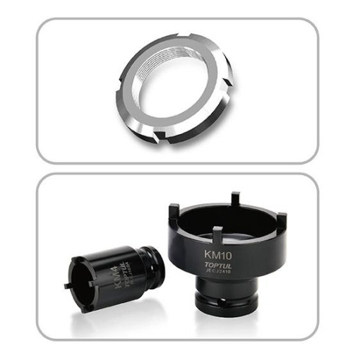 Набор головок для стопорных гаек с наружными зубьями (KM4-KM12) 9ед. TOPTUL JGAI0901