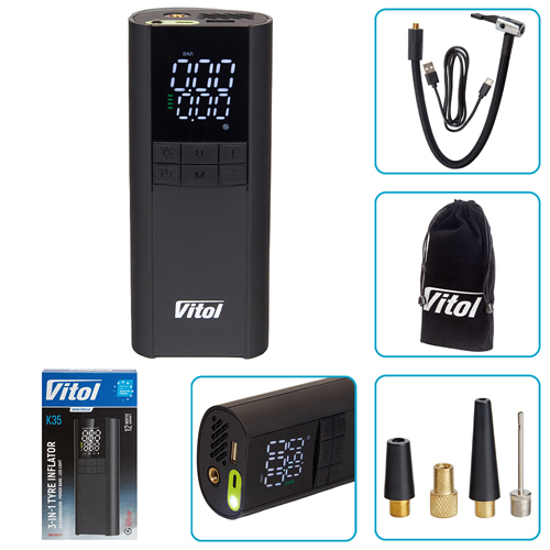 Компрессор ViTOL K-35 3в1 (7.4V/29.6Wh/8000mAh)