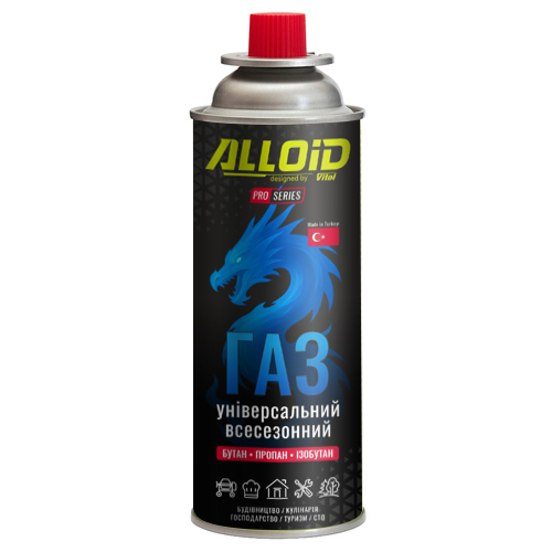Газовий балон (картридж) ALLOID PRO 220 г, всесезонний кемпінговий газ