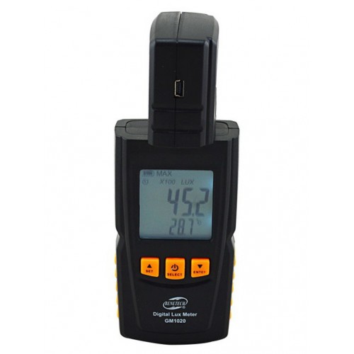 Измеритель освещенности люксметр + термометр, USB 200000 Lux BENETECH GM1020