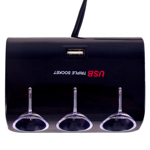 Разветвитель прикуривателя VOIN 3 выхода + 1USB 1000mA 12/24V SC-3073 (SC-3073)