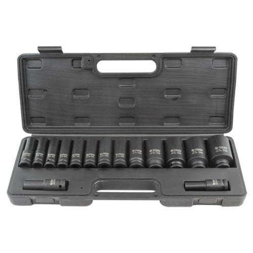 Головки ударные глубокие, набор 15пр., 1/2" (6гр.) F-4166D-5MPB