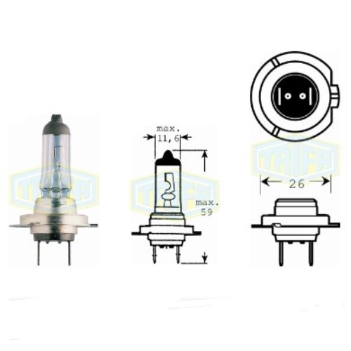 Лампа автомобільна Галогенна лампа Trifa H7/H1 12V 55W Spare kit (01607-287)