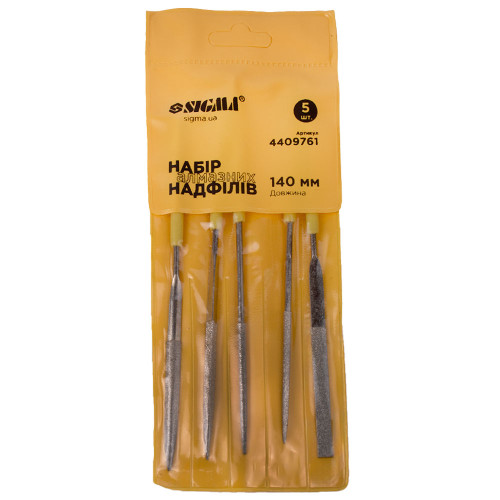 Набор надфилей алмазных 5 шт 140 мм SIGMA 4409761