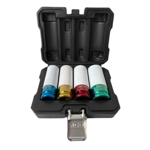 Набор ударных головок для легкосплавных дисков JCB 1/2" 17-22 мм, 4 предмета в кейсе JCB-4046