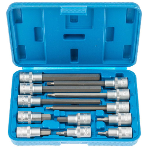 Набор головок с шестигранными насадками 1/2" HEX H4-H12мм, 12 предметов, SATRA S-SH1212L