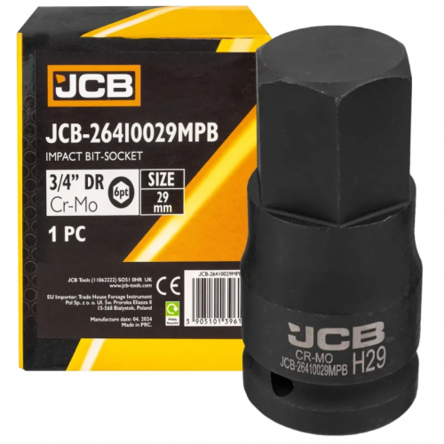 Біта лита ударна лита HEX під квадрат 3/4" 29 мм JCB Tools JCB-26410029MPB