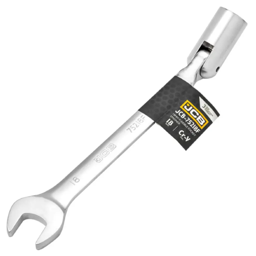 Ключ рожково-торцевой (шарнир) 18 мм JCB Tools JCB-75218F