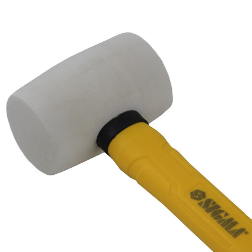 Киянка резиновая белая 225 г фиберглассовая рукоятка SIGMA (4317281)