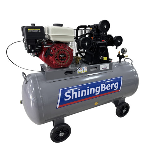 Ремінний компресор бензиновий ShiningBerg, ресивер 200 л, 5 кВт, 360 л/хв