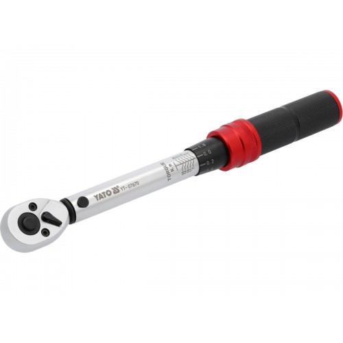 Ключ динамометрический YATO: квадрат 1/4", F=5-25 Нм, L=230-240 мм YT-07670