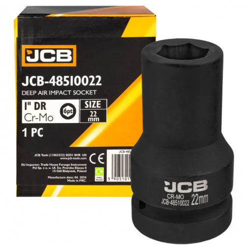 Головка ударна глибока 1" 22 мм (6-гранна) JCB Tools JCB-48510022