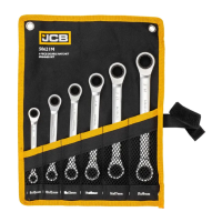 Набір ключів никидних з тріскачкою 6 пр. в чохлі (8-19 мм) JCB Tools JCB-50621M