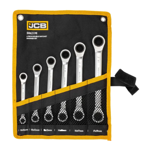 Набір ключів никидних з тріскачкою 6 пр. в чохлі (8-19 мм) JCB Tools JCB-50621M