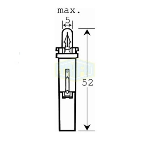 Лампа автомобільна з клиновидним цоколем Trifa 12V 1,2W BG 8,5 S/40 black (02737)