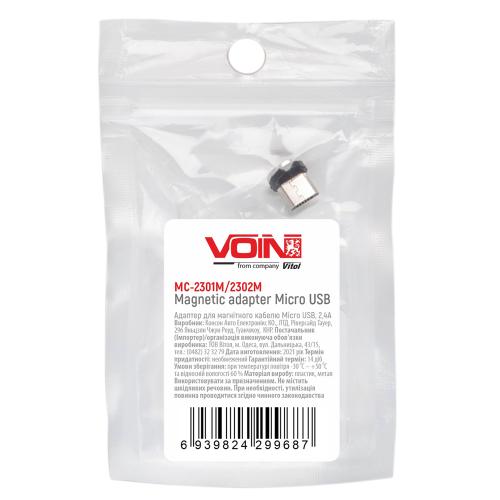 Адаптер для магнитного кабеля VOIN 2301M/2302M, Micro USB, 2,4А (MC-2301M/2302M)