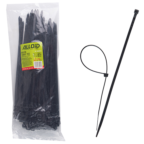 Хомут пластиковий Alloid 7.6 х 300 100 шт./уп. чорний (PC-76300 B)