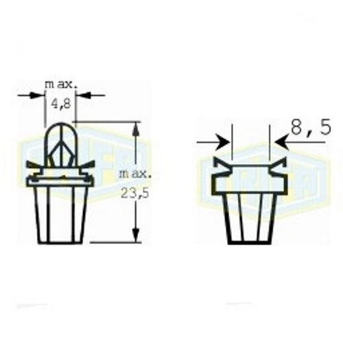 Лампа автомобільна з клиновидним цоколем Trifa 12V 1,5W B8,5d (02728)