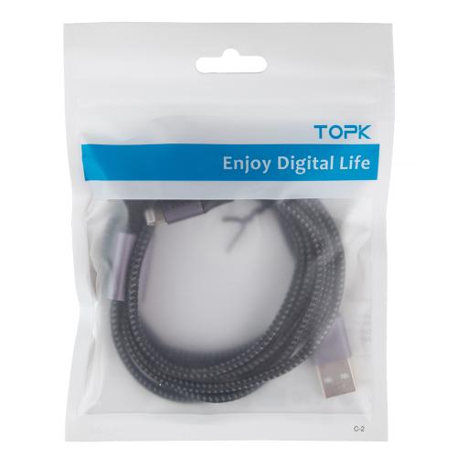 Кабель TOPK 3 в 1 USB - Micro USB/Apple/Type C/ 3A (Grey) (AS10)