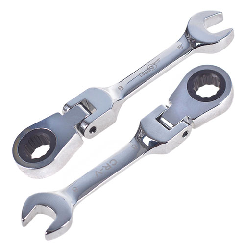 Alloid. Ключ комбин трещоточный укороченный с карданом 08 мм.(КТУ-2091-08К) (КТУ-2091-08К)