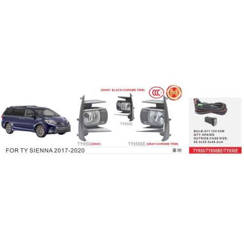 Фари дод. модель Toyota Sienna 2017-20/TY-950E/H11-12V55W/eл.проводка (TY-950E-Black)