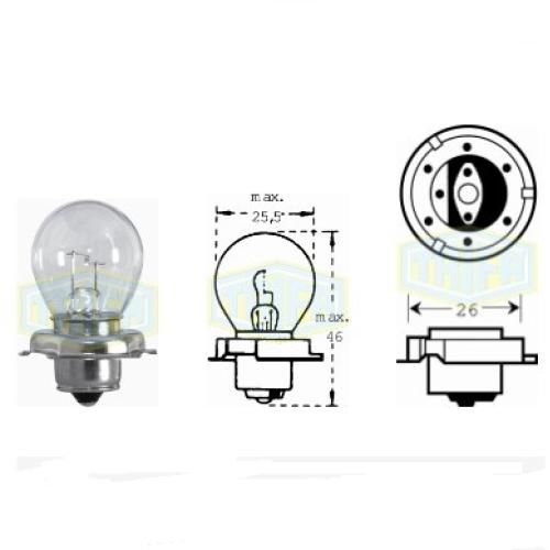 Лампа автомобільна Лампа для мотоциклів 6V 15W P 26s (00401)