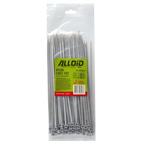 Хомут пластиковий Alloid 3.6 х 200 100шт/уп сірий