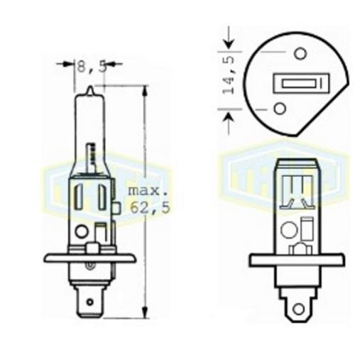 Лампа автомобільна Галогенна лампа для фари Trifa H1 12V 55W gold (91655)