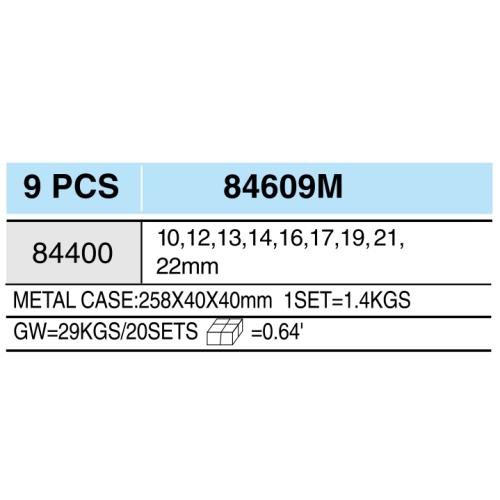 Набор ударных торцевых головок 1/2" DR(10-22) 9 пр. HANS 84609M