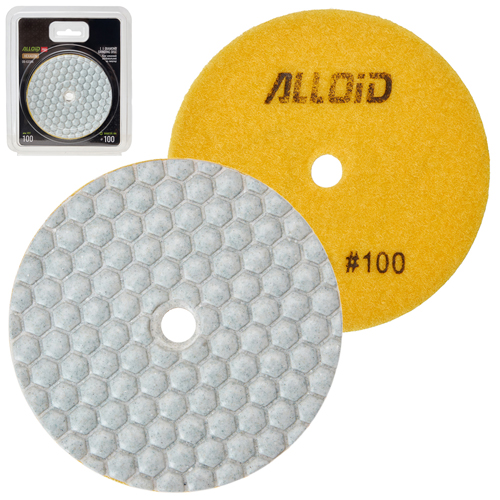Круг алмазний шліфувальний на липучці ALLOID PRO HEXAGON 100 мм,  зерно  100