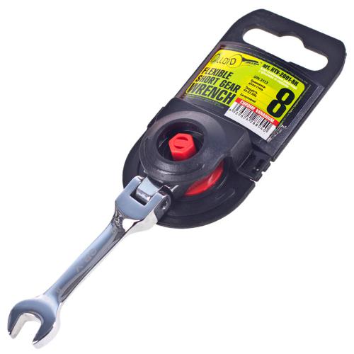 Alloid. Ключ комбин трещоточный укороченный с карданом 08 мм.(КТУ-2091-08К) (КТУ-2091-08К)