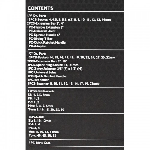 Набір інструментів комбінований JCB Tools 82 шт, 1/4", 1/2" JCB-4821-5