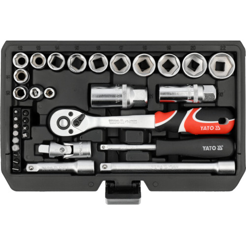 Набор инструментов комбинированный YATO квадрат 1/4", 3/8" – 34 шт. YT-38700
