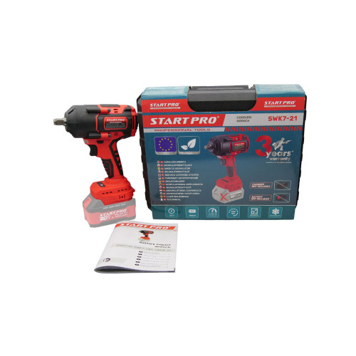 Гайковёрт аккумуляторный 1/2", 980 Н·м, 0–1800 об/мин Start Pro SWK7-21 (без АКБ)