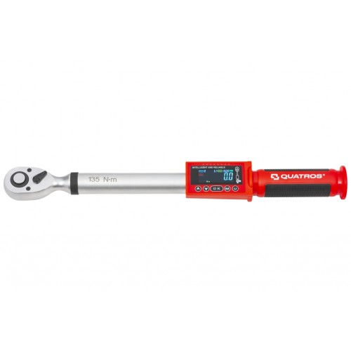 Ключ динамометрический цифровой 1/2",6,8-135 Нм, с измерением угла. QUATROS QS56135