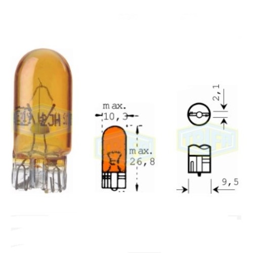 Лампа автомобільна з клиновидним цоколем Trifa 12V WY5W W 2,1x9,5d amber (81732)