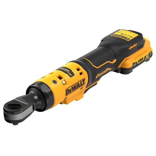 Гайковерт кутовий - тріскачка акумуляторний безщітковий 3/8”, 81 Нм; DeWALT DCF503D1