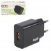 Мережевий зарядний пристрій PULSO 18W, 1 USB, QC3.0 (5V*3A/9V*2A/12V*1.5A) (LC-14318 BK)