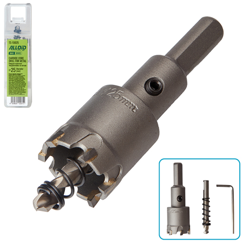 Сверло корончатое твердосплавное по металлу  Alloid Base  25мм