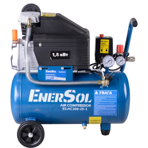 Компресор повітряний поршневий 25л; 200 л/хв; 230 В; EnerSol ES-AC200-25-1