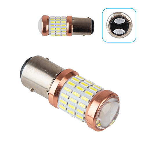 Лампа PULSO/габаритная/LED 1157/S25/BAY15d/P21/5W/51+9SMD-3014 with lens/12-24v/2w/300lm White (LP-54323)