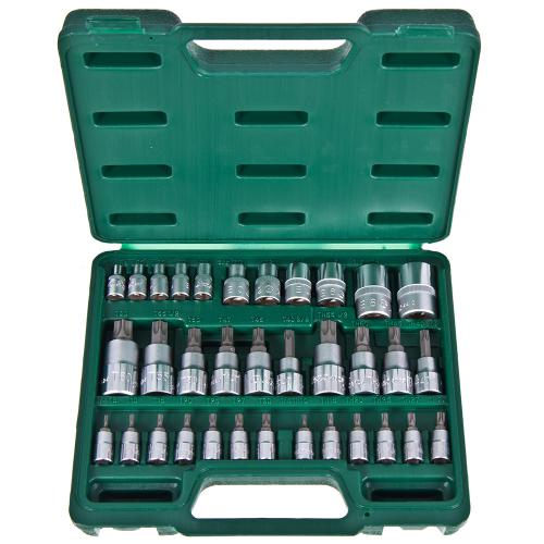 Набор торцевых головок ТОRX 1/2",3/8",1/4" внутренний и наружный 34предм. HANS (9634Т)